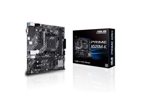 ASUS PRIME A520M-K, 2xDDR4, 1x M.2, D-SUB, HDMI, AM4 Soket Anakart