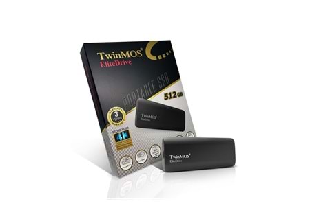 TwinMOS PSSDFGBMED32, 512GB, Taşınabilir External SSD, USB 3.2, Type-C (Dark Grey)
