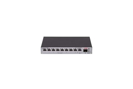 H3C S1600V2-10P-HPWR, 8 Port, GigaBit, PoE 125W, L2, 1 Port GigaBit Uplink, 1 Port GigaBit SFP, Web Yönetilebilir, Masaüstü Switch