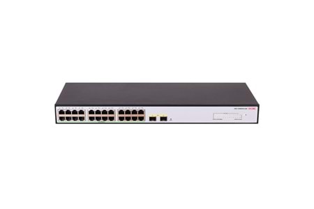 H3C S1600V2-26P-HPWR, 24 Port, GigaBit, PoE 370W, L2, 2 Port GigaBit SFP, Web Yönetilebilir, Masaüstü Switch