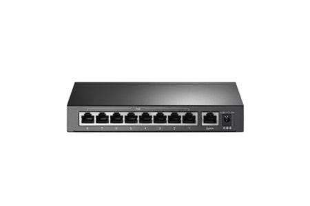 TP-LINK TL-SF1009P, 8 Port, MegaBit, PoE 65W, 1 Port Uplink, Yönetilemez, Metal Kasa, Masaüstü Switch