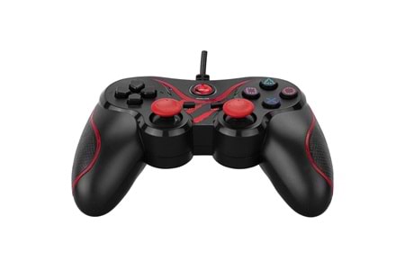 RAMPAGE SG-R601, Kırmızı, PC/PS3, 1.8mt Kablolu, Çift Titreşimli, GAMEPAD