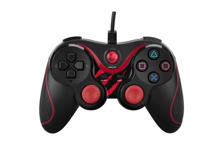 RAMPAGE SG-R601, Kırmızı, PC/PS3, 1.8mt Kablolu, Çift Titreşimli, GAMEPAD