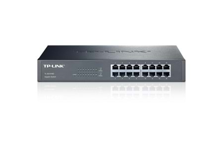 TP-LINK TL-SG1016D, 16 Port, GigaBit, Yönetilemez, Metal Kasa, Rackmount Switch