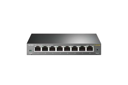 TP-LINK TL-SG108E, 8 Port, GigaBit, Easy Smart, Yönetilebilir, Metal Kasa, Masaüstü Switch