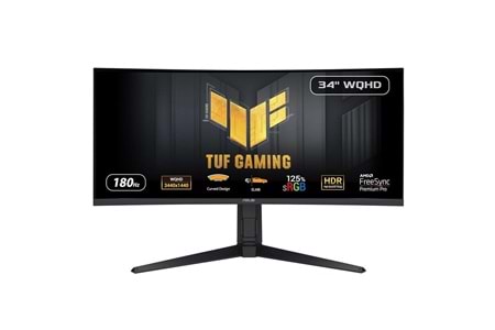 ASUS TUF GAMING VG34VQL3A 34" 1ms, 180Hz, WQHD Curved, 2xDP, 2xHDMI, USB, VA Panel, 1500R, Display HDR 400, GAMING Monitör