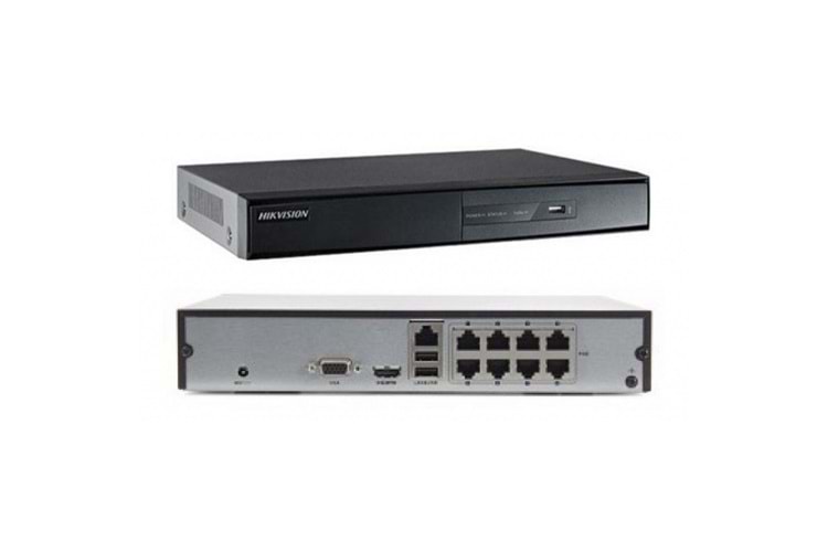 HIKVISION DS-7108NI-Q1/8P/M, 8Kanal PoE, 4Mpix, H265+, 1 HDD Desteği, 1520P Kayıt, 60Mbps Bant Genişliği, Metal Kasa, NVR