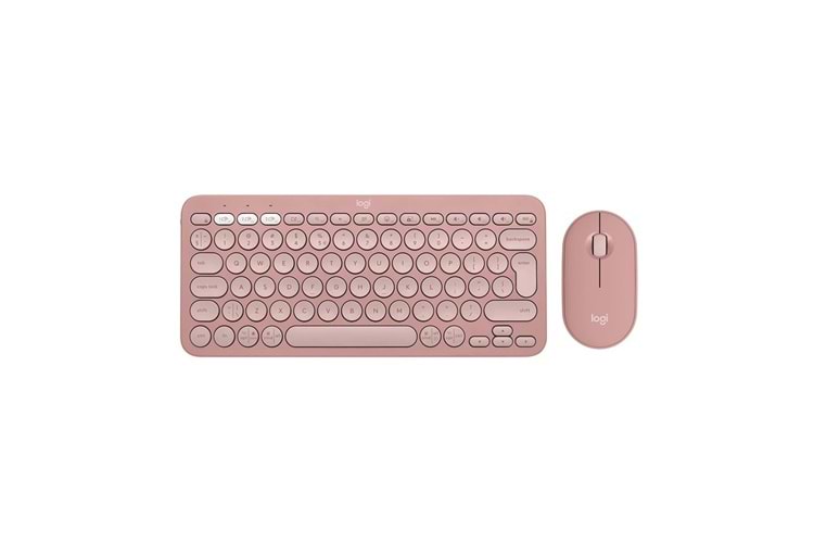LOGITECH Pebble 2 Combo, Rose, 920-012247, Bluetooth, Türkçe, Q, Multimedya, Mini Klavye Mouse Set