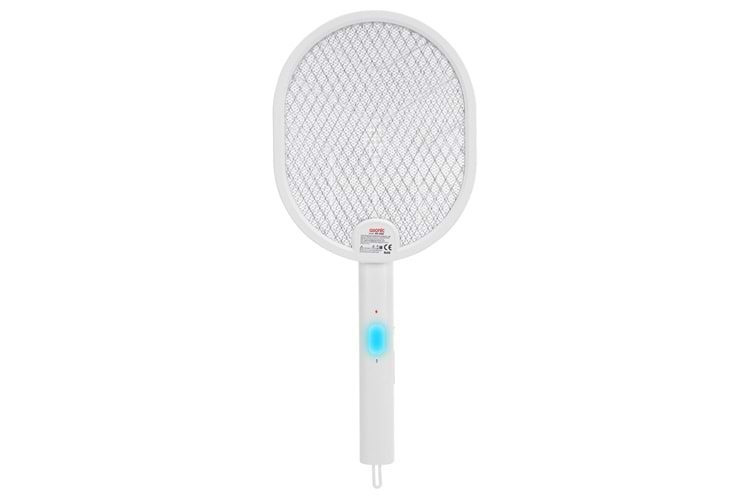 ASONIC AS-A26, Beyaz, 3000V, Raket Tipi, UV Mor Işıklı, 1200mAh, Bataryalı, Şarj Edilebilir, Katlanabilir, Sinek Öldürücü
