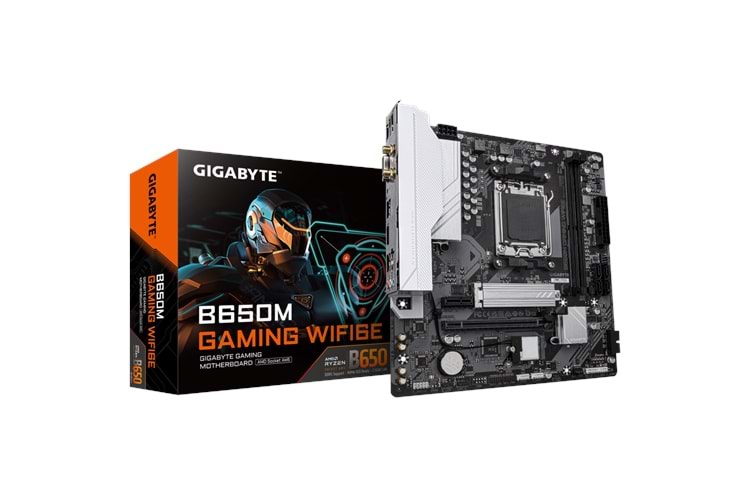 GIGABYTE B650M GAMING WIFI6E, Rev.1.2, 2xDDR5, M.2, HDMI, D-Sub, Wi-Fi 6E, Bluetooth v5.3, AM5 Soket GAMING Anakart