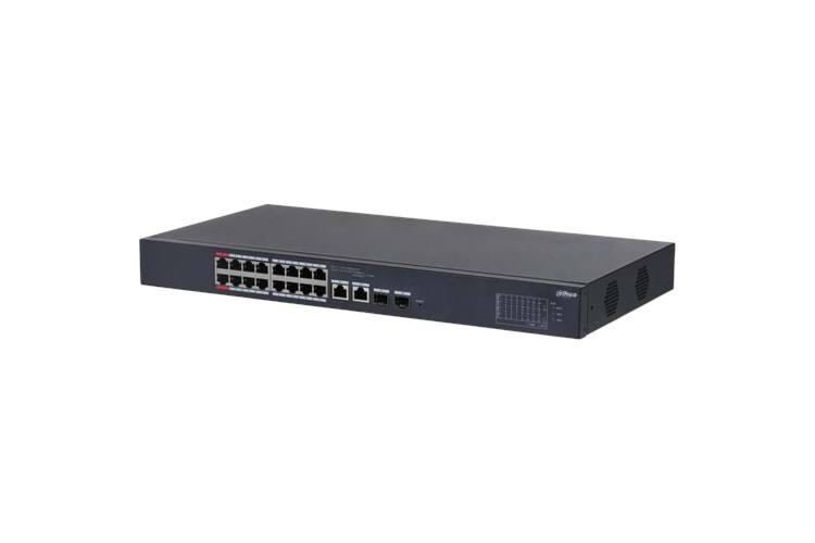 DAHUA CS4218-16ET-135, 16Port, Megabit, PoE 135W, 2 Port SFP Gigabit Combo, Cloud Yönetilebilir, Switch