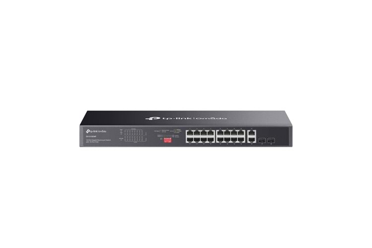 OMADA DS1018GMP, 18 Port Gigabit, 16 Port Gigabit PoE+, 250W, 4 Port Combo Gigabit SFP, Yönetilemez, Rackmount Metal Kasa Switch