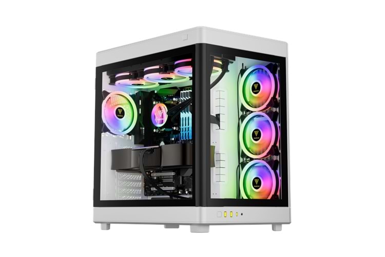 GAMDIAS NESO P1, 850W, 80+Bronze, Tempered Glass, Type-C, ATX, White Edition, Akvaryum Tipi, GAMING KASA