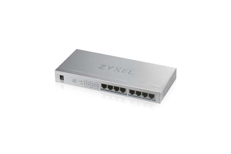 ZyXEL GS1008HP, 8 Port, GigaBit, PoE 60W, Yönetilemez, Masaüstü Switch