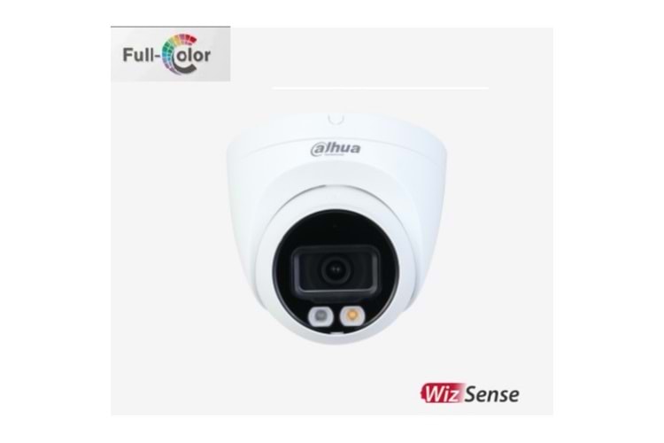 DAHUA IPC-HDW2249T-S-IL 2Mpix, Full Color, 2,8mm Lens,H265+, 30Mt Gece Görüşü, IP67, Dahili Mikrofon, PoE Dome IP Kamera