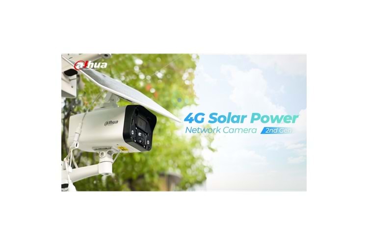 DAHUA IPC-HFW2441DG-4G-SP-B-MAX 4Mpix, 3,6mm Lens, H265+, 30Mt Gece Görüşü, Dahili Mikrofon, IP67, Solar(Güneş Enerjili) IP Kamera
