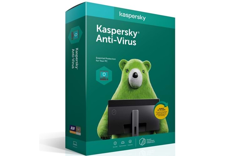 Kaspersky ANTIVIRUS 3 Kullanıcı, 1 YIL, Kutulu Ürün