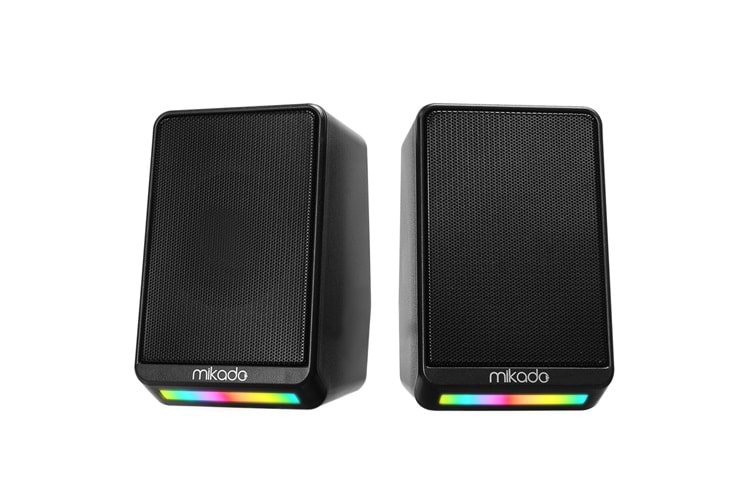 MIKADO MD-178, 6W, 1+1, Masaüstü, RGB Aydınlatma, USB, Siyah Kasa, Speaker