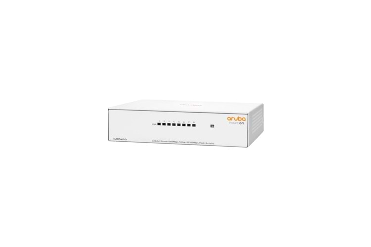 HP Aruba Instant On, R8R45A, 1430-8G, 8Port, GigaBit, Yönetilemez, Masaüstü Switch