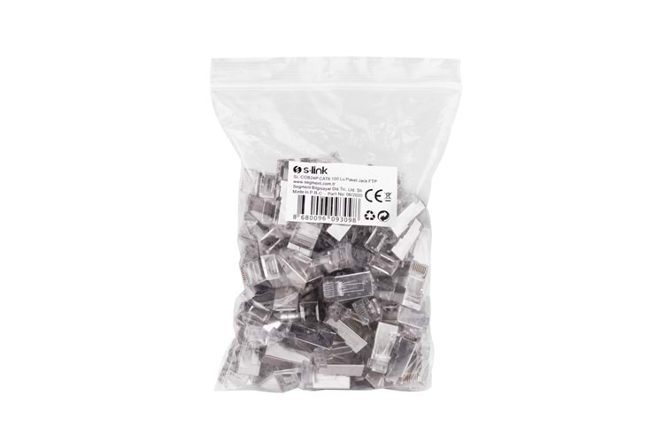 S-LINK SL-COB24P, RJ45, Yeni Nesil JAC, UTP, CAT6, Metal (100lü PAKET)