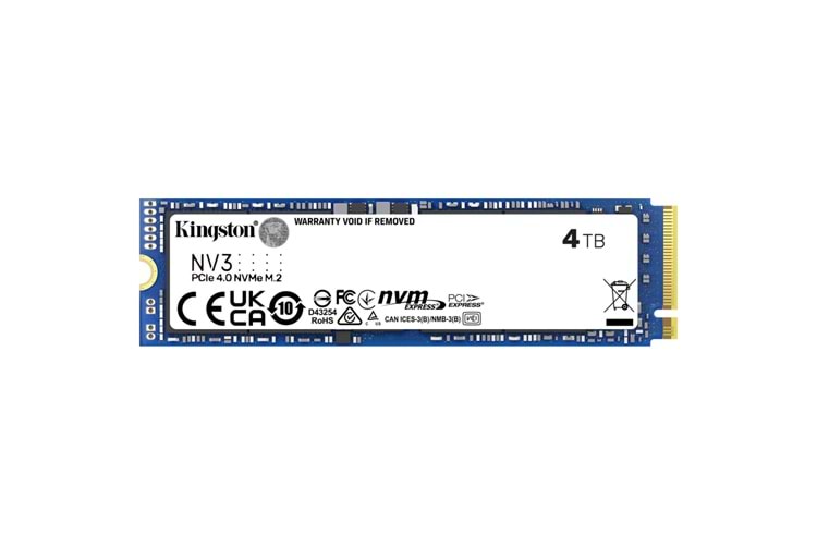 KINGSTON SNV3S/4000G, NV3, 4TB, 6000/5000, Gen4, NVME PCIe M.2 2280, SSD