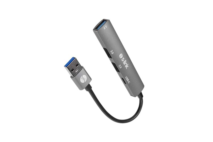 S-LINK SW-U322, USB3.0 to 2xUSB 2.0, 1xUSB3.0, 1xType-C, Metal, USB HUB
