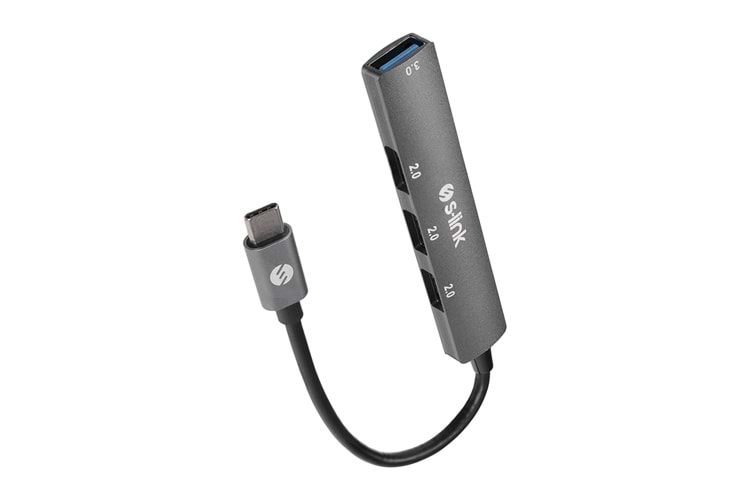 S-LINK SW-U324, Type-C to 3xUSB 2.0, 1xUSB3.0, Metal, USB HUB
