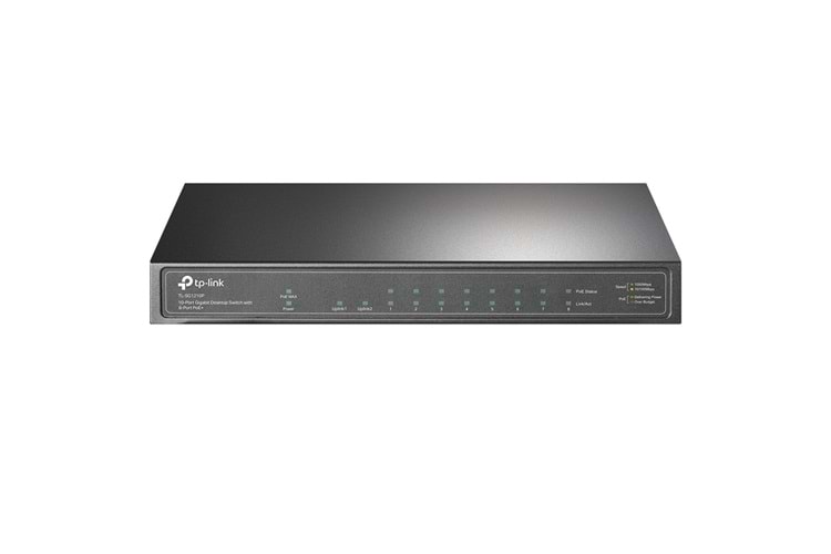 TP-LINK TL-SG1210P, 8 Port, Gigabit, PoE 63W, 1 Port SFP, Yönetilemez, Masaüstü Switch