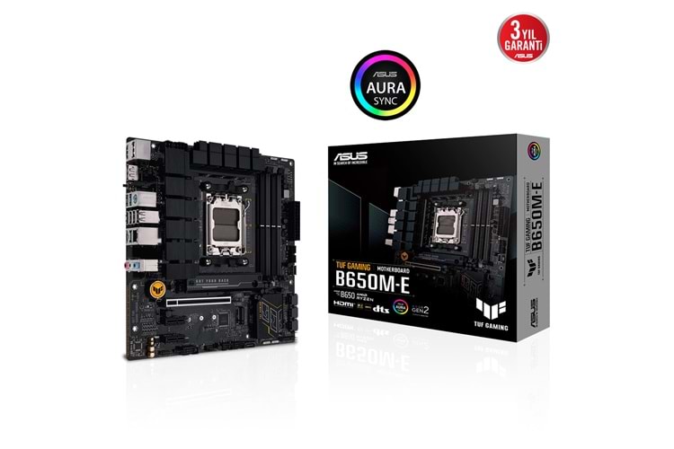 ASUS TUF GAMING B650M-E, 4xDDR5, 2x M.2, HDMI, 2xDP, Type-C, AM5 Soket GAMING Anakart