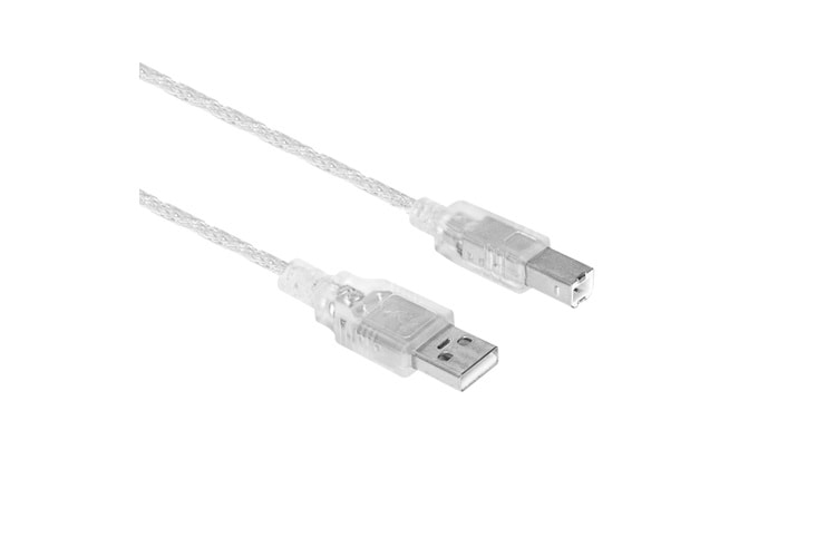 OEM USB250, Şeffaf, USB Yazıcı Kablosu, 5 Metre
