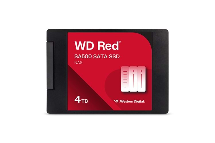 WD Red SA500, WDS400T2R0A, 4TB, 560/530, SERVER ve NAS için Enterprise, 2,5" SATA, SSD