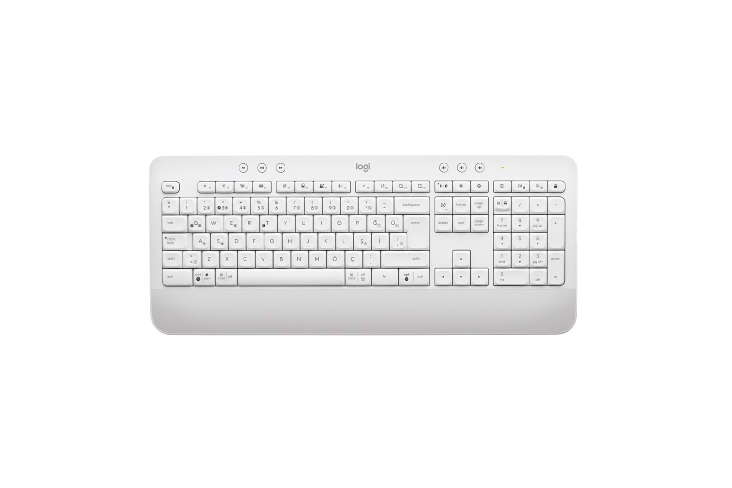 LOGITECH SIGNATURE K650, 920-010973, Beyaz, Bluetooth, Türkçe Q, Multimedya, Sıvı Temasına Dayanıklı, Klavye