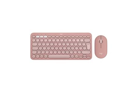 LOGITECH Pebble 2 Combo, Rose, 920-012247, Bluetooth, Türkçe, Q, Multimedya, Mini Klavye Mouse Set