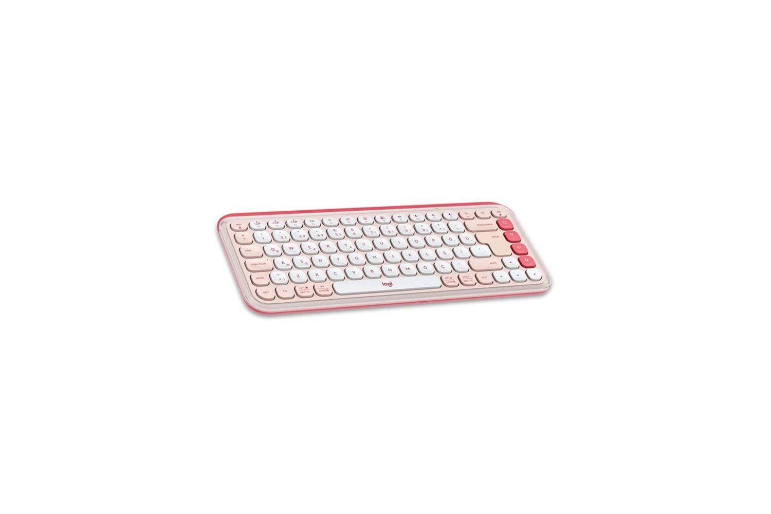 LOGITECH POP ICON COMBO, Rose-Beyaz, 920-013077, Kablosuz, Türkçe Q, Klavye Mouse Set