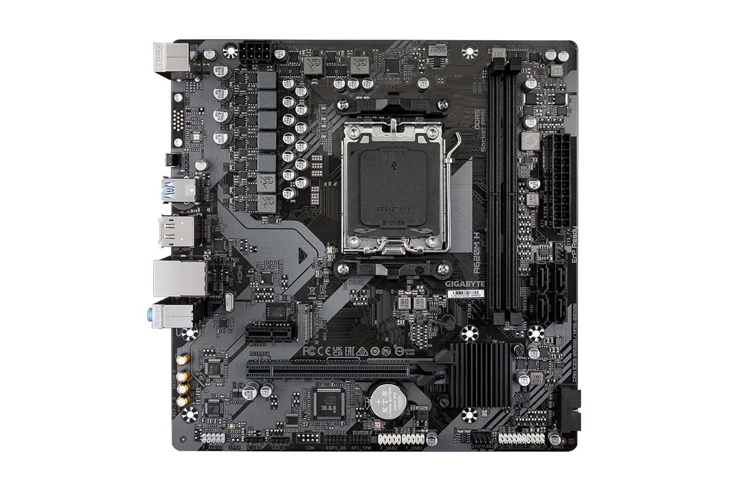 GIGABYTE A620M H, rev.1.2, 6400MHz, 2xDDR5, 1x M.2, HDMI, DP, AM5 Soket Anakart