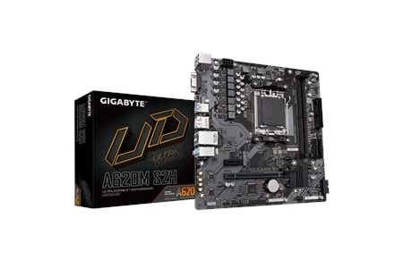 GIGABYTE A620M-S2H, rev.1.2, 6400MHz, 2xDDR5, 1x M.2, D-SUB, HDMI, DP, AM5 Soket Anakart