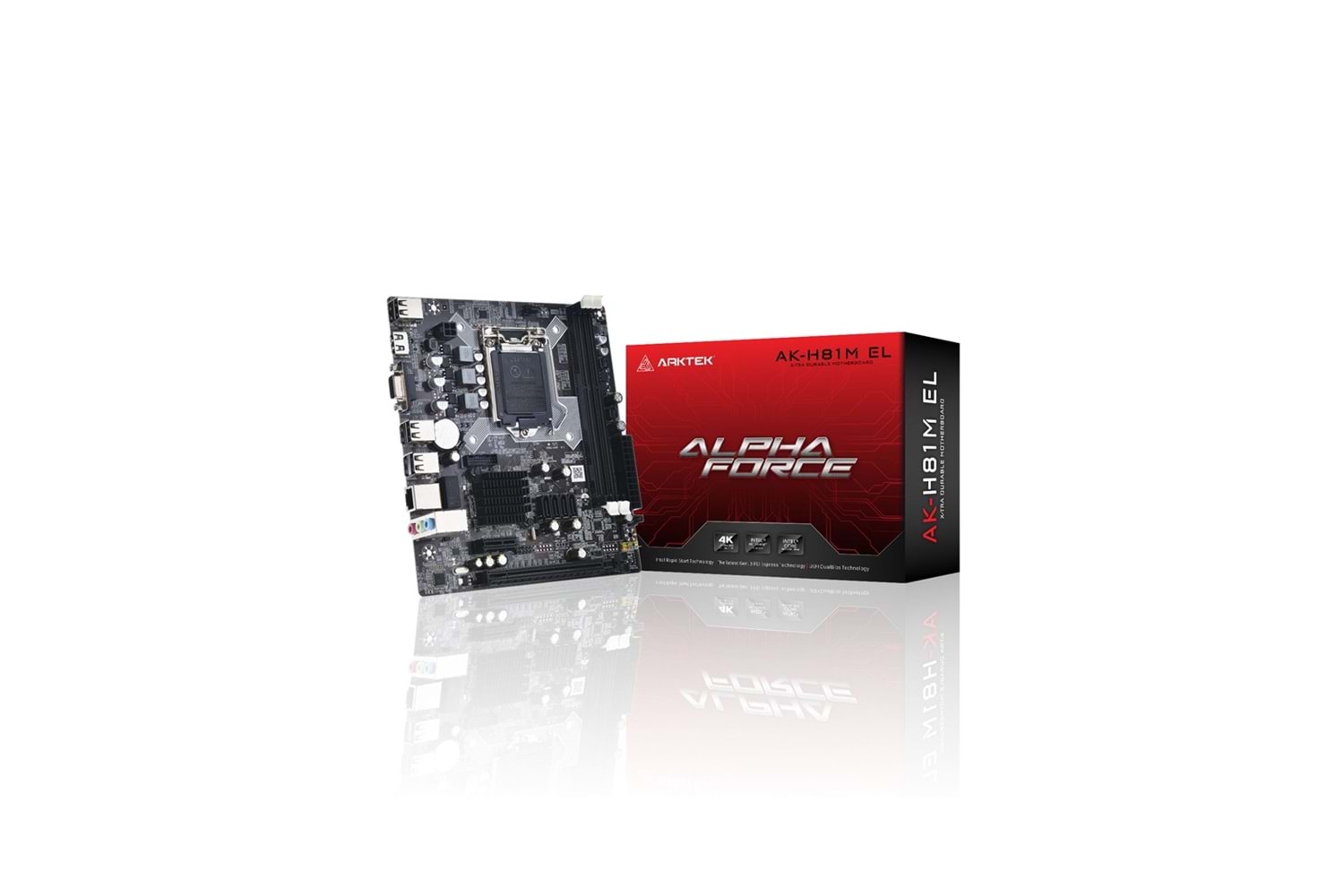 ARKTEK ALPHA FORCE, AK-H81M EL, 2xDDR3, M.2, D-SUB, HDMI, 4.Nesil, LGA1150 Soket, Anakart