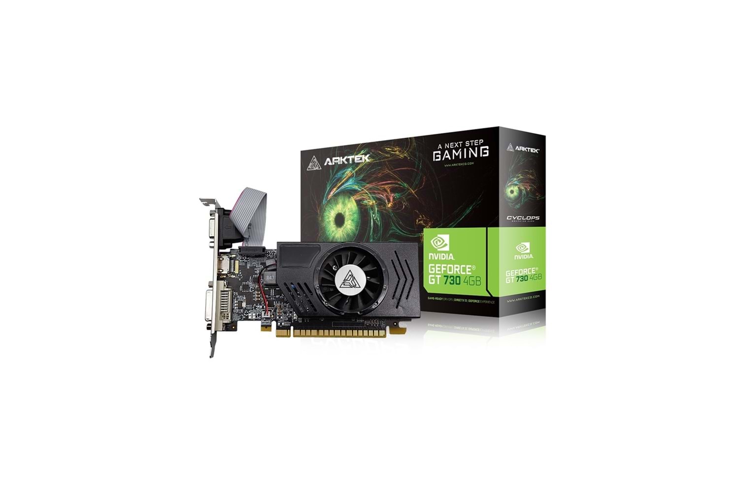 ARKTEK CYCLOPS, AKN730D3S4GL1, GT730, 4Gb, GDDR3, 128Bit, 1xD-Sub, 1xDVI, 1xHDMI Ekran Kartı