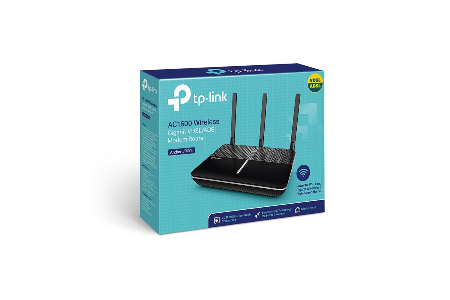 TP-LINK ARCHER VR600, AC1600, 4 Port GigaBit, Dual Band Wifi, 1600Mbps, 3xAnten, 3G-4G USB Desteği, VDSL2, ADSL2+ MODEM