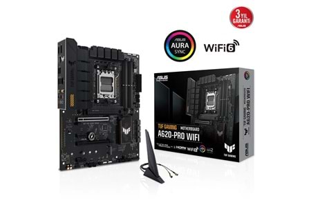 ASUS TUF GAMING A620-PRO WIFI, 4xDDR5, 2x M.2, HDMI, DP, Type-C, AM5 Soket GAMING Anakart