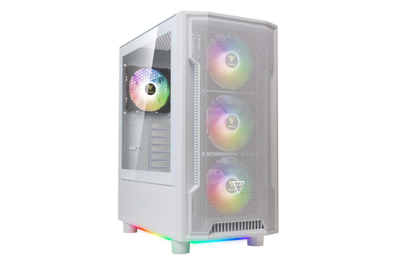 GAMDIAS ATHENA M6 Lite WH, 850W, 80+ Bronze, Tempered Glass, Mesh, ARGB, ATX, White Edition, GAMING KASA