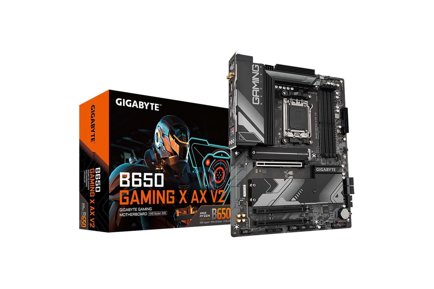 GIGABYTE B650 GAMING X AX V2, 4xDDR5, 3xM.2, DP, HDMI, Type-C, Wi-Fi 6E, Bluetooth v5.3, AM5 Soket GAMING Anakart