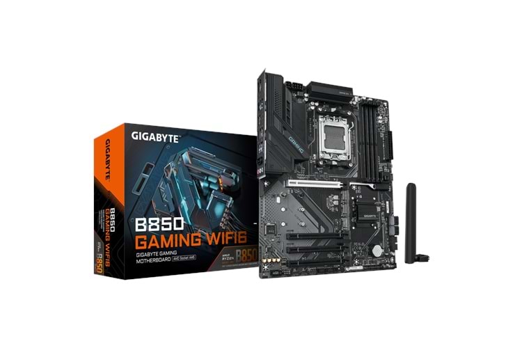 GIGABYTE B850 GAMING WIFI6, 4xDDR5, 3xM.2, DP, HDMI, Type-C, Wi-Fi6E, Bluetooth 5.3, AM5 Soket GAMING Anakart