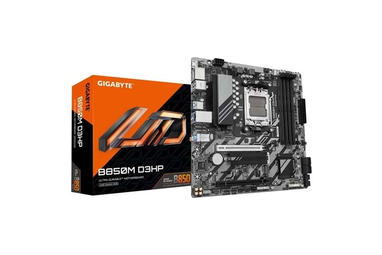 GIGABYTE B850M D3HP, 4xDDR5, 2xM.2, 2xDP, HDMI, Type-C, AM5 Soket GAMING Anakart