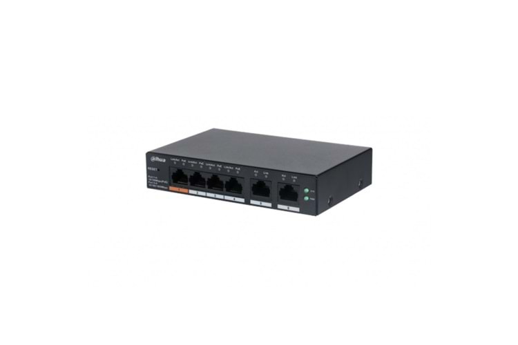 DAHUA CS4006-4ET-60, 4 Port, Megabit, PoE 60W, 2 Port Uplink, Cloud Yönetilebilir, Switch