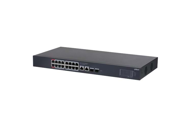 DAHUA CS4220-16GT-240, 16Port, Gigabit, PoE 240W, 2 Port Gigabit Uplink, 2 Port SFP Gigabit Combo, Cloud Yönetilebilir, Switch