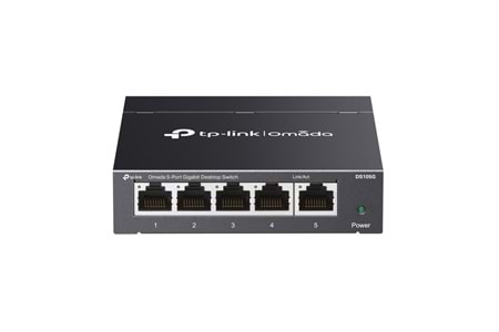 OMADA DS105G, 5 Port Gigabit, Yönetilemez, Masaüstü/Vesa Metal Kasa Sessiz Switch