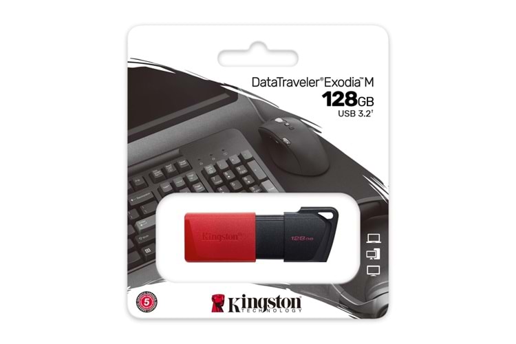KINGSTON DTXM/128GB USB 3.2 Data Traveler Exodia M Flash Disk (Siyah-Kırmızı)