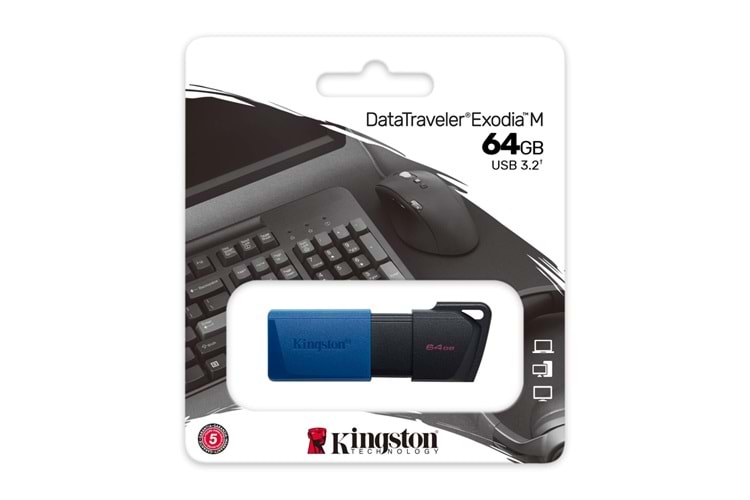 KINGSTON DTXM/64GB USB 3.2 Data Traveler Exodia M Flash Disk (Siyah-Mavi)