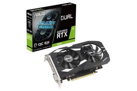 ASUS DUAL-RTX3050-O6G, 6GB, GDDR6, 96Bit, 1xHDMI, 1xDP, 1xDVI GAMING Ekran Kartı